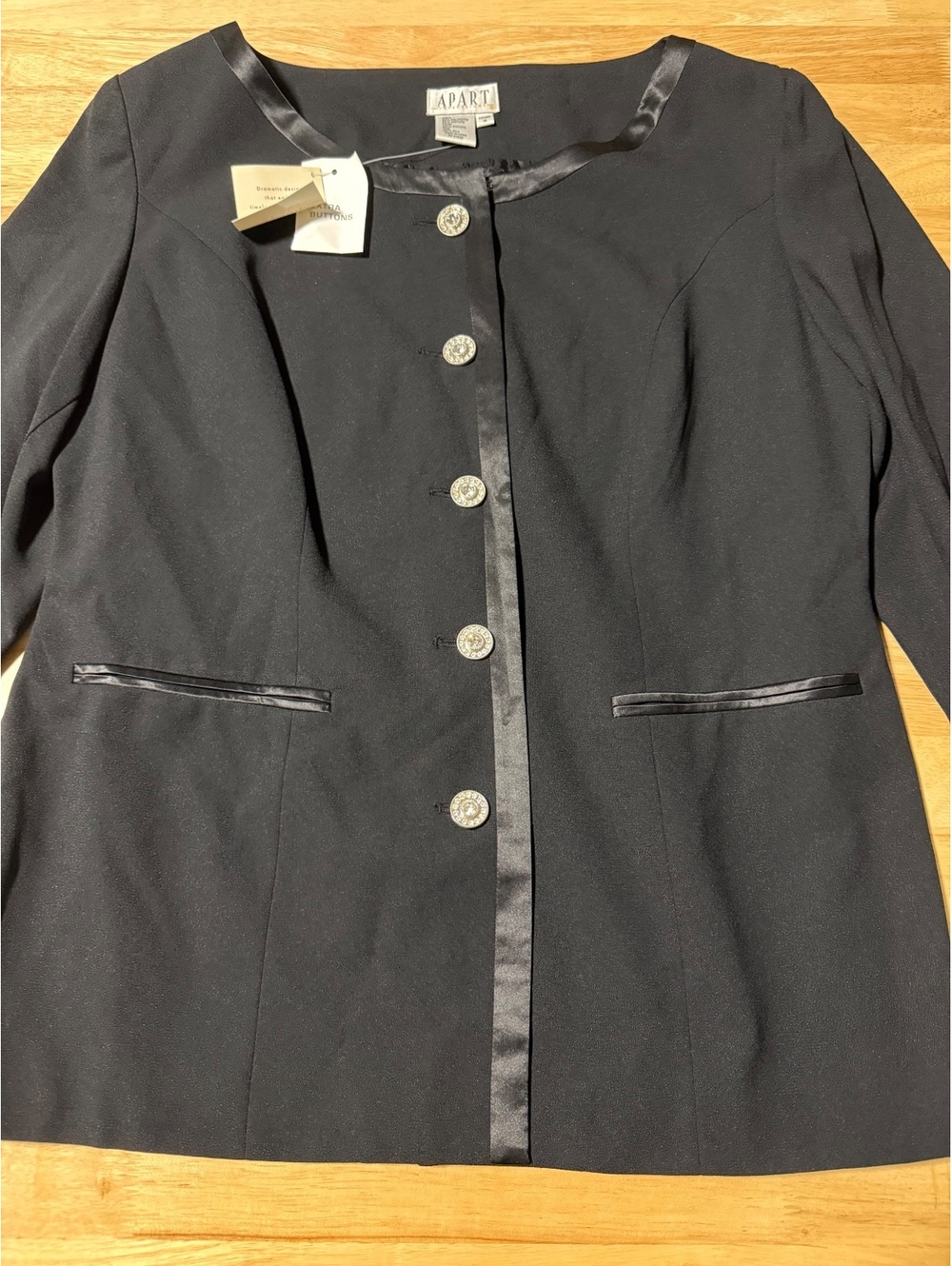 A•PART Impressions Women’s Size 16 Black Collarless Blazer NWT